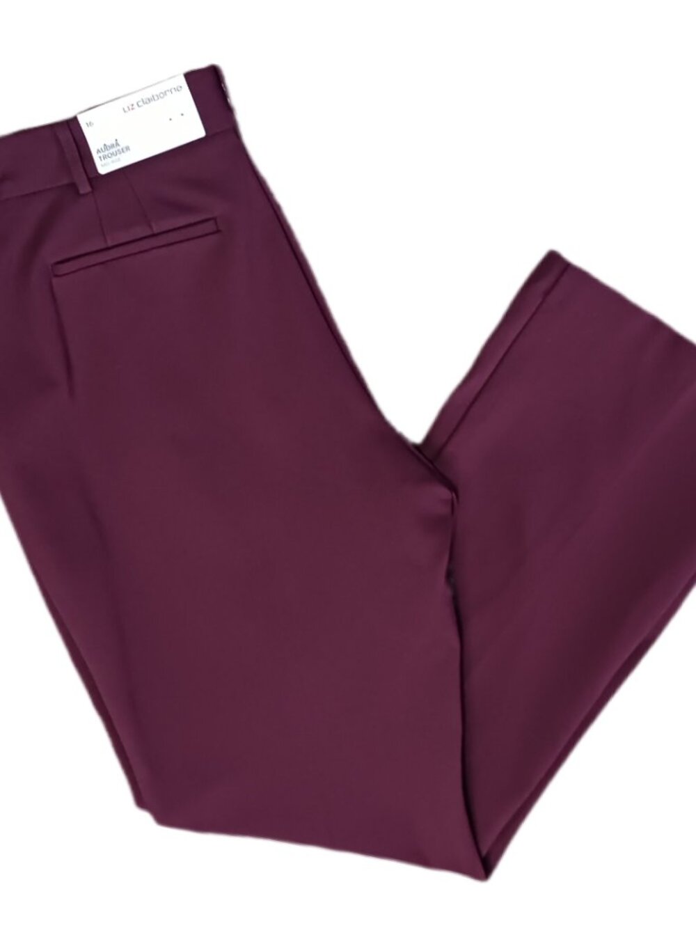 Liz Claiborne Womens Size 16 Audra Trouser Mid Rise Dress Pants Contoured Waist
